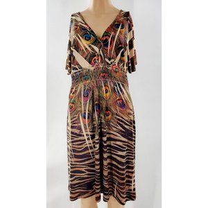 Love J USA Peacock Midi Dress - Size M